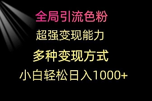 全局引流色粉 超强变现能力 多种变现方式 小白轻松日入1000+