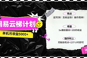 最新网易云梯计划网页版,单机月收益5000+!可放大操作