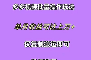 拼多多视频带货快速过爆款选品教程 每天轻轻松松赚取三位数佣金 小白必…