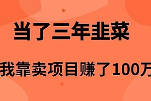 当了3年韭菜,我靠卖项目赚了100万