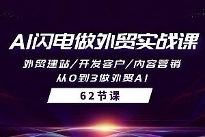 AI闪电做外贸实战课,外贸建站/开发客户/内容营销/从0到3做外贸AI-62节