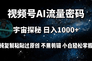 视频号流量密码宇宙探秘,日入100+纯复制粘贴原 创,不用剪辑 小白轻松上手