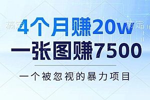 4个月赚20万!一张图赚7500!多种变现方式,一个被忽视的暴力项目