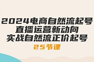 2024电商自然流起号,直播运营新动向 实战自然流正价起号-25节课