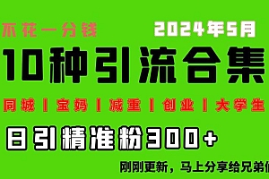 0投入,每天搞300+“同城、宝妈、减重、创业、大学生”等10大流量!