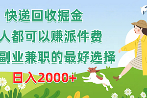 快递回收掘金,人人都可以赚派件费,新人副业兼职的最好选择,日入2000+