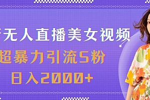 最新无人直播美女视频,超暴力引流S粉日入2000+