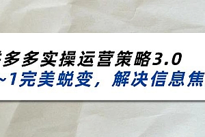 2024_2025拼多多实操运营策略3.0,0~1完美蜕变,解决信息焦虑(38节)