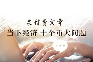 公众号付费文章《当下经济十个重大问题》覆盖了大家关心的全部经济类话题