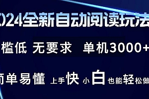 2024全新自动阅读玩法 全新技术 全新玩法 单机3000+ 小白也能玩的转 也…