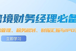 跨境 财务经理必备:资金管理、税务规划、财报汇报与IPO实战
