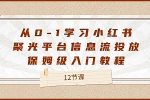 从0-1学习小红书聚光平台信息流投放,保姆级入门教程(12节课)