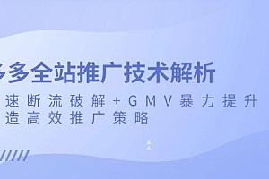 多多全站推广技术解析:极速断流破解+GMV暴力提升,打造高效推广策略