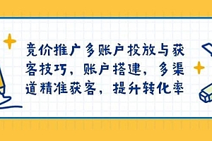 竞价推广多账户投放与获客技巧,账户搭建,多渠道精准获客,提升转化率