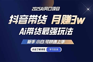 25年直播最强玩法 抖音带货 月入3w+新手小白可快速上手