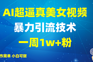 2025AI超逼真美女视频暴力引流,一周1w+粉,操作简单小白可做,躺赚视频收益