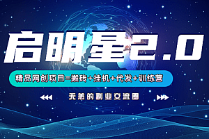【启明星2.0】25个搬砖挂机代发精品项目,上线训练营,新模式新选择