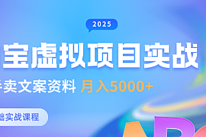 0基础淘宝虚拟项目垂直玩法,新手卖文案资料,月入5000+