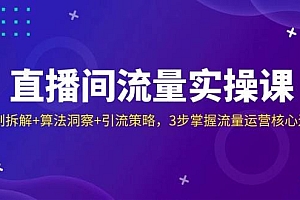 直播间流量实操课:机制拆解+算法洞察+引流策略,3步掌握流量运营核心逻辑