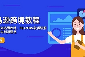 亚马逊跨境教程,店铺注册到选品攻略,FBA/FBM发货讲解,把握风险与利润