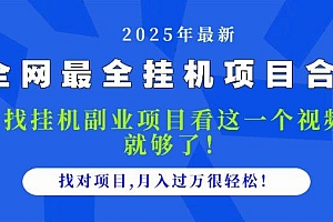 2025最全挂机项目合集 找项目看这一个视频就够了,做对项目月入过万很…