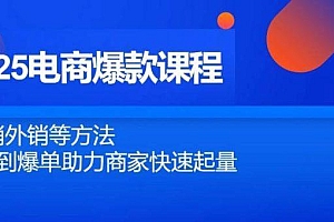 2025电商爆款课程,内销外销等方法,从0到爆单助力商家快速起量