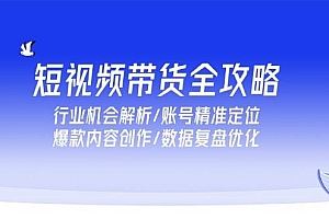 短视频带货全攻略,行业机会解析/账号精准定位/爆款内容创作/数据复盘优化