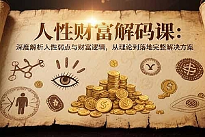 人性财富解码课6.0:深度解析人性弱点与财富逻辑,理论到落地完整解决方案