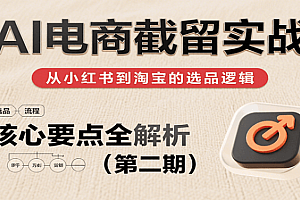 AI电商截留实战,小红书、淘宝等电商平台选品思路及核心要点(第二期)