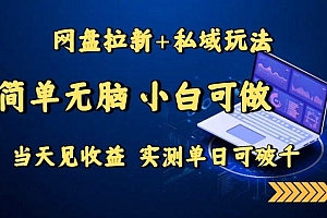 网盘拉新+私域玩法,简单无脑,小白可做,当天见收益,实测单日可破千