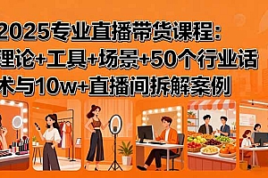 2025专业直播带货课程:理论+工具+场景+50个行业话术与10w+直播间拆解案例