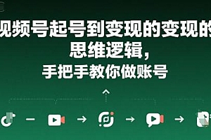 视频号起号到变现的思维逻辑,手把手教你做账号