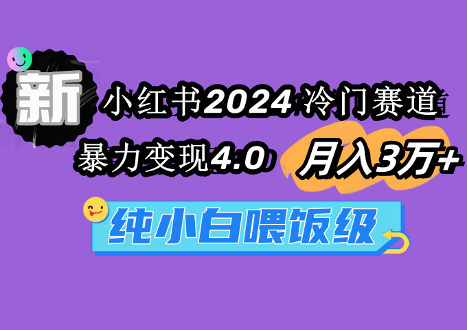 小红书2024冷门赛道 月入3万+ 暴力变现4.0 纯小白喂饭级-1 小红书2024冷门赛道 月入3万+ 暴力变现4.0 纯小白喂饭级-1