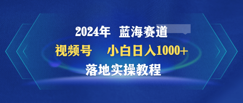 2024年蓝海赛道 视频号  小白日入1000+ 落地实操教程-1
