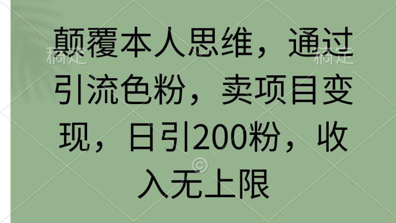 颠覆本人思维,通过引流色粉,卖项目变现,日引200粉,收入无上限-1 颠覆本人思维,通过引流色粉,卖项目变现,日引200粉,收入无上限-1