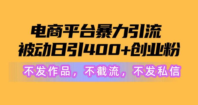电商平台暴力引流,被动日引400+创业粉不发作品，不截流，不发私信-2