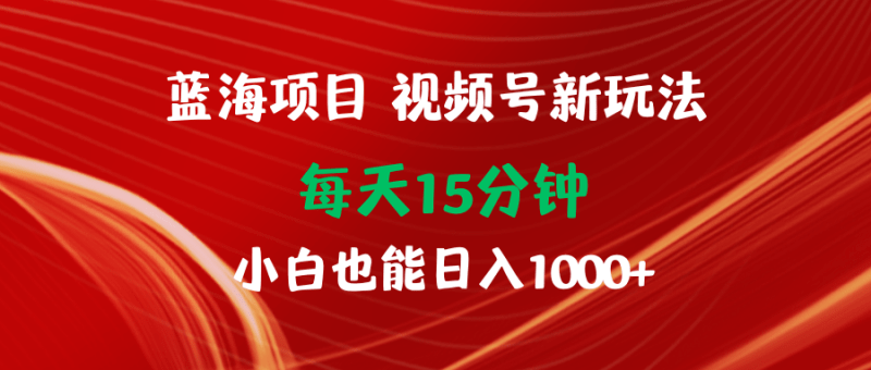 蓝海项目视频号新玩法 每天15分钟 小白也能日入1000+-1 蓝海项目视频号新玩法 每天15分钟 小白也能日入1000+-1