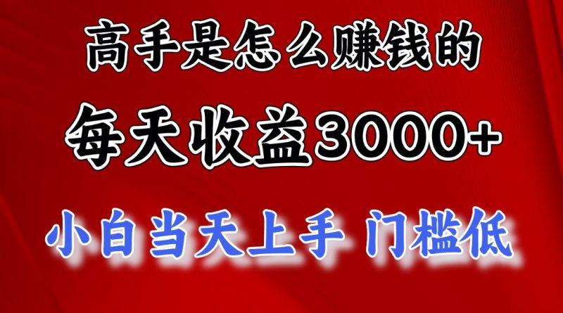高手是怎么赚钱的，一天收益3000+ 这是穷人逆风翻盘的一个项目，非常稳…-2