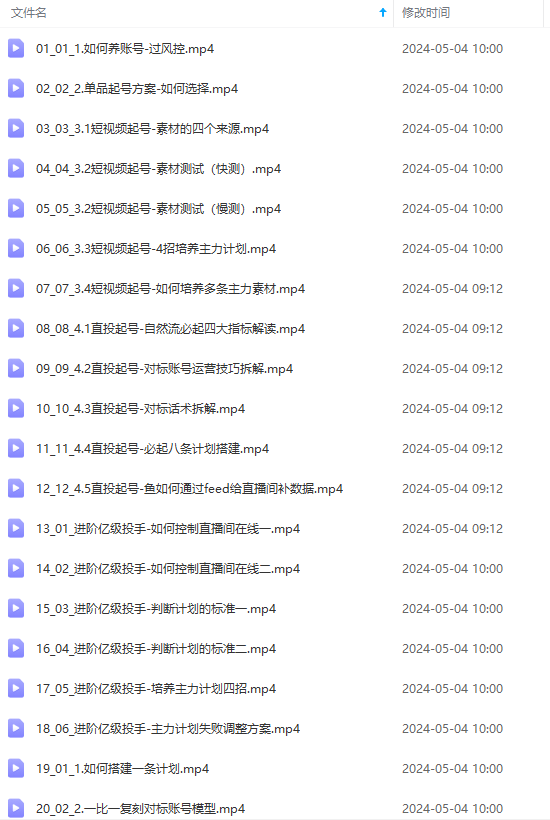 2024单品正价起号，直播素材投流选品：选品课+投流课+素材课+卡首屏/100节-2