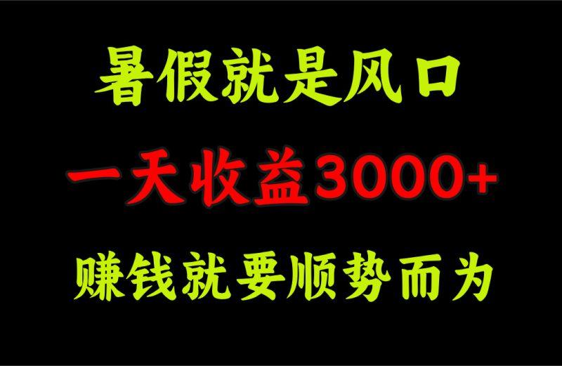 一天收益3000+ 赚钱就是顺势而为，暑假就是风口-2