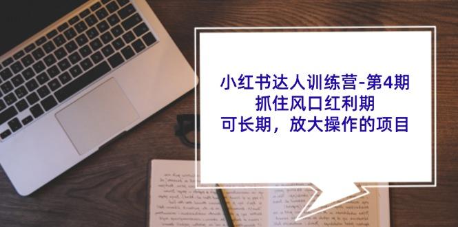 小红书达人训练营-第4期：抓住风口红利期，可长期，放大操作的项目