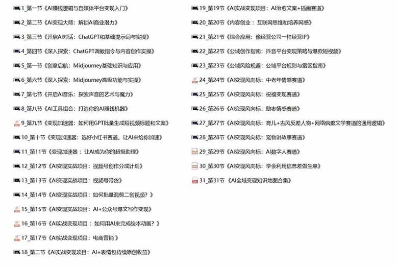 AI全面变现实操班：从0到1引领你赚取副业首桶金 AI工具玩法/实战技能/变现-5