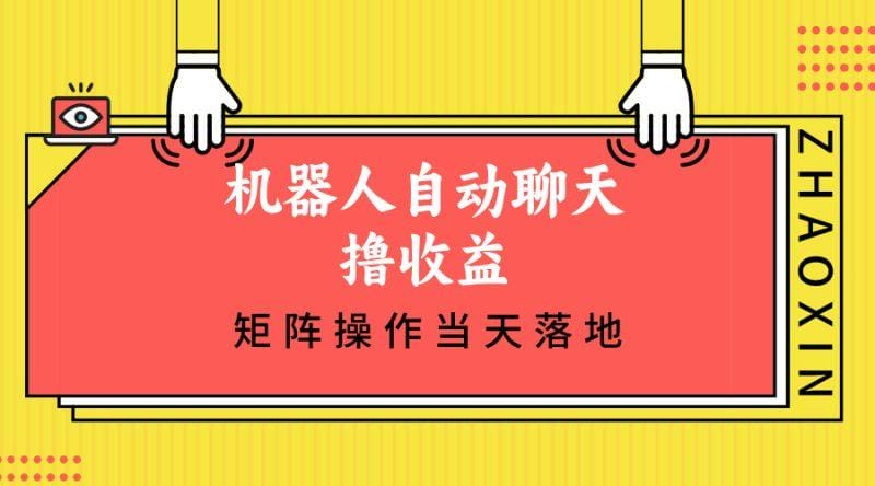 机器人自动聊天撸收益，单机日入500+矩阵操作当天落地