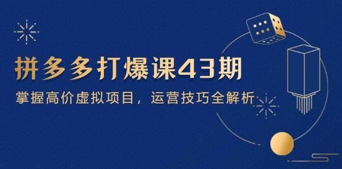 拼多多打爆课第 43 期，掌握高价虚拟项目，运营技巧全解析（15节）
