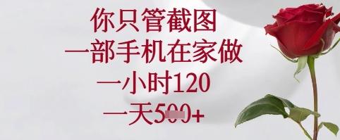 你只管截图,一部手机在家可以做,一小时120.一天5张+-1 你只管截图,一部手机在家可以做,一小时120.一天5张+-1