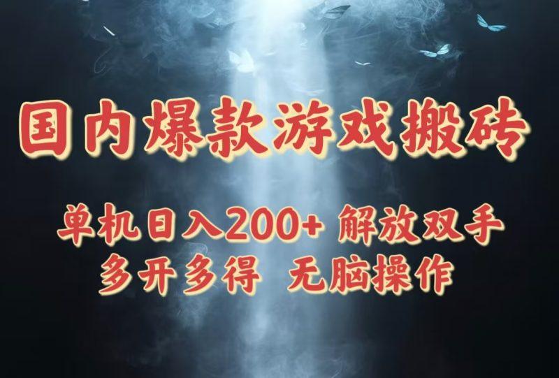 国内爆款游戏搬砖，单机日入200+，长期稳定，多开多得，无脑操作-1