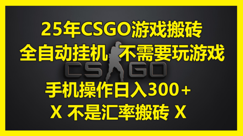 25年CSGO游戏搬砖，全自动挂机，不需要玩游戏，手机操作日入300+。(不…-1