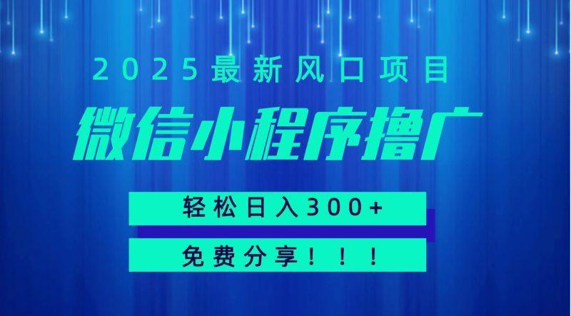 微信小程序撸广,最新风口项目,日入300+ 免费分享 可批量操作 小白可轻松上手!!-1 微信小程序撸广,最新风口项目,日入300+ 免费分享 可批量操作 小白可轻松上手!!-1