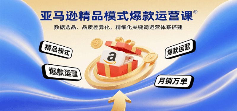 亚马逊精品模式爆款运营课：数据选品、品质差异化，精细化关键词运营体系搭建
