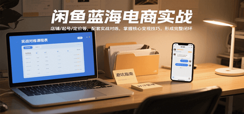 闲鱼蓝海电商实战，涵盖店铺、起号、定价等，配套实战对练，掌握核心变现技巧-1